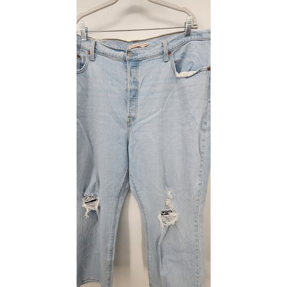 Levi's Ribcage Ankle Straight Light Wash Jeans Button Fly Size 22W 22 - Picture 4 of 8